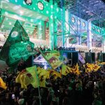 Eclairage architectural stade pour rencontre sportive pau, bordeaux, Biarritz. Axilon prestataire technique audiovisuel sportif